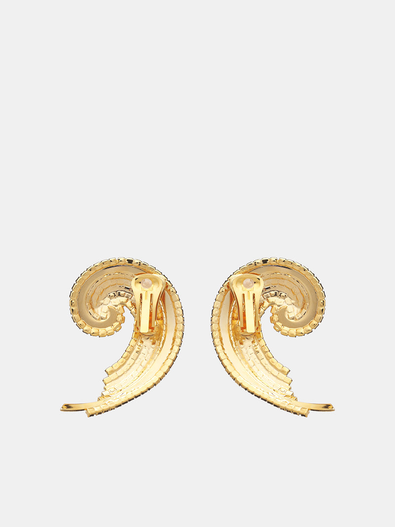 Spiral Crystal Earrings (RR-A070211-GOLD)