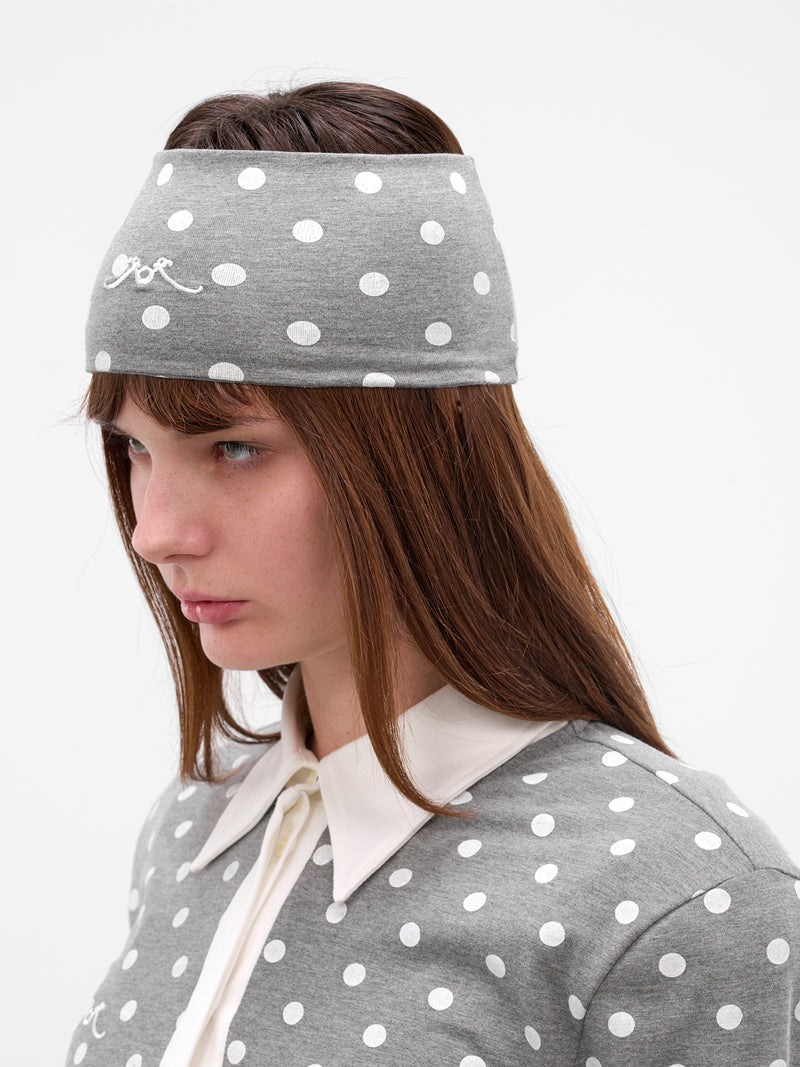 Gray Polka Dot Jersey Headband (RR-F04-GREY-POLKA-DOTS)