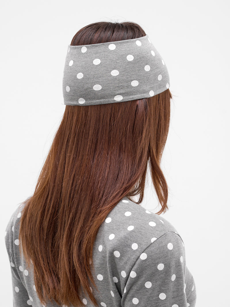 Gray Polka Dot Jersey Headband (RR-F04-GREY-POLKA-DOTS)