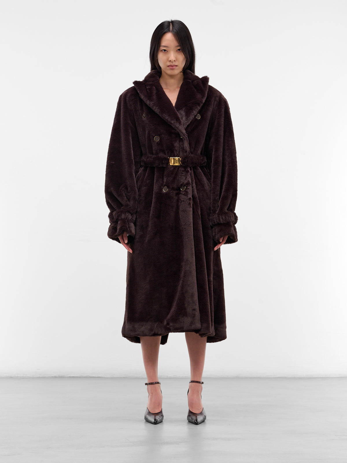 Brown Oversized Vegan Fur Coat (RR164-BROWN)