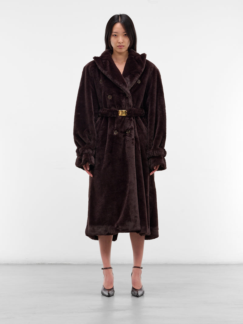 Brown Oversized Vegan Fur Coat (RR164-BROWN)