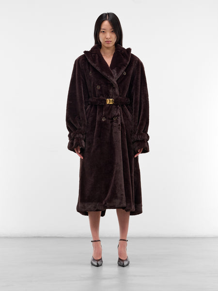 Brown Oversized Vegan Fur Coat (RR164-BROWN)