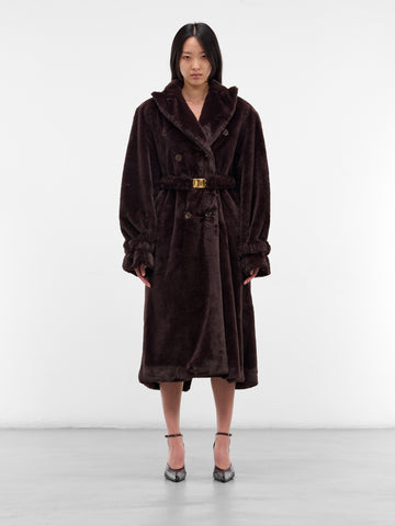 Brown Oversized Vegan Fur Coat (RR164-BROWN)