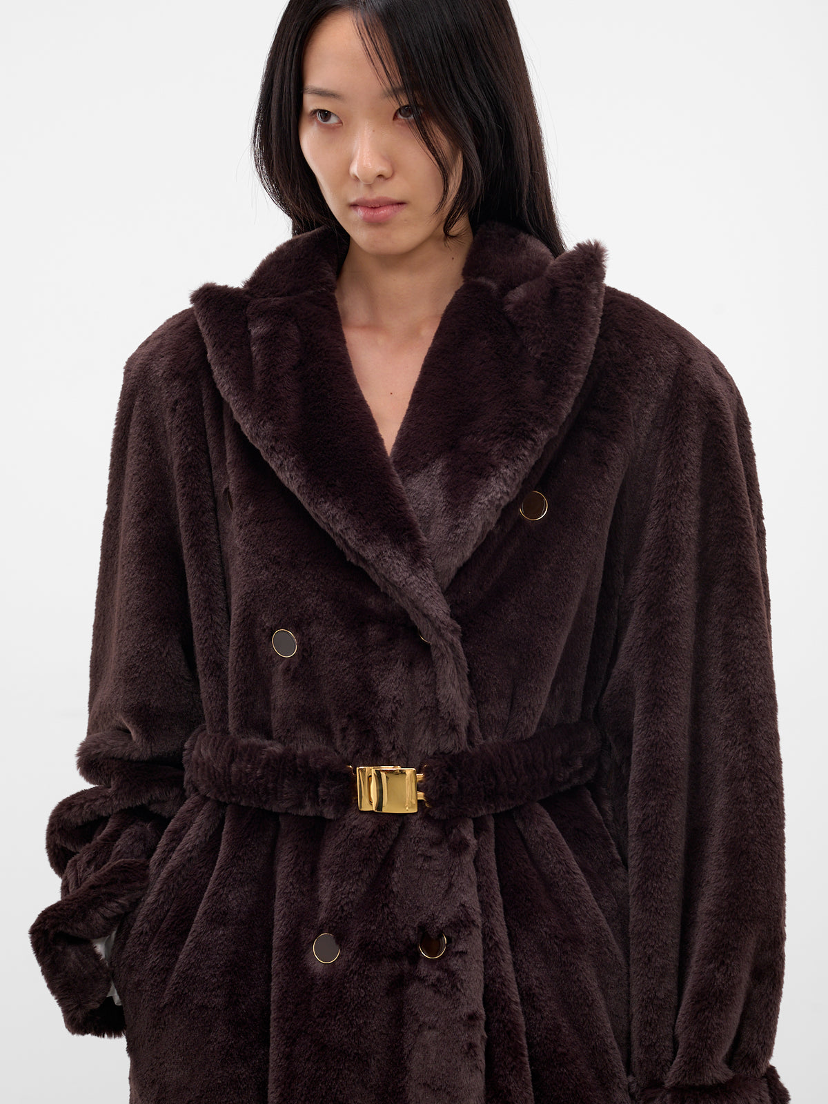 Brown Oversized Vegan Fur Coat (RR164-BROWN)
