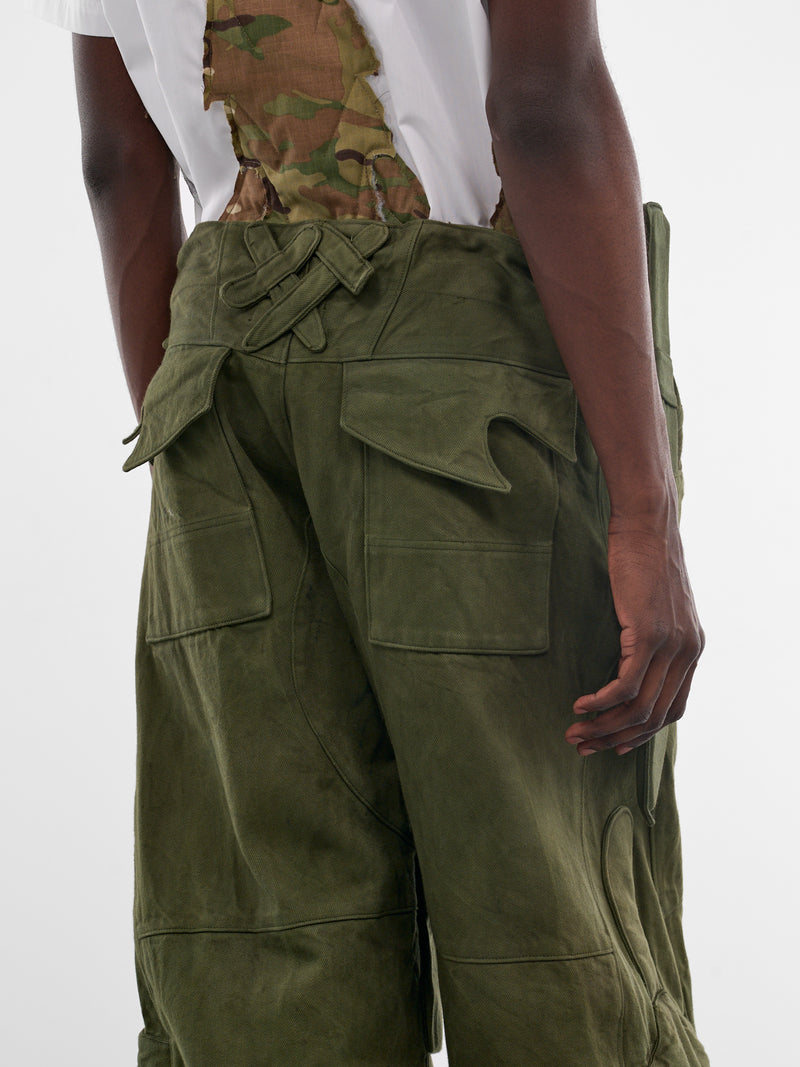 Green Japanese Denim Sword Pants (RS-PANT-SWORD-FOREST-GREEN)