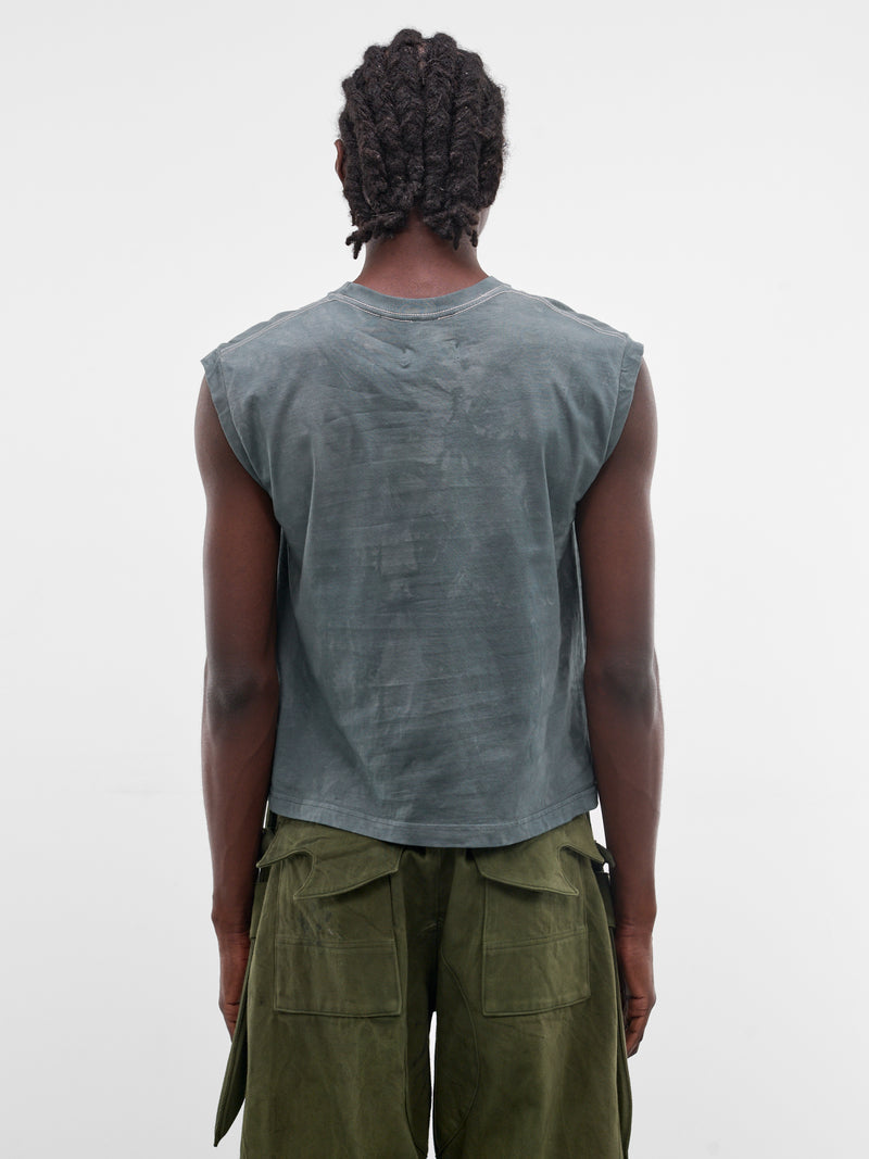 Spray Painted Trilobite Cotton Tank (RS-VEST-OCEAN-STEEL-BLUE)