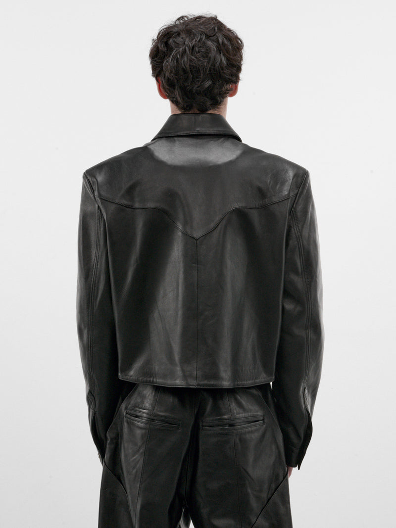 Ruedo Black Cropped Leather Jacket (RUEDO-CROPPED-JACKET-BLACK)