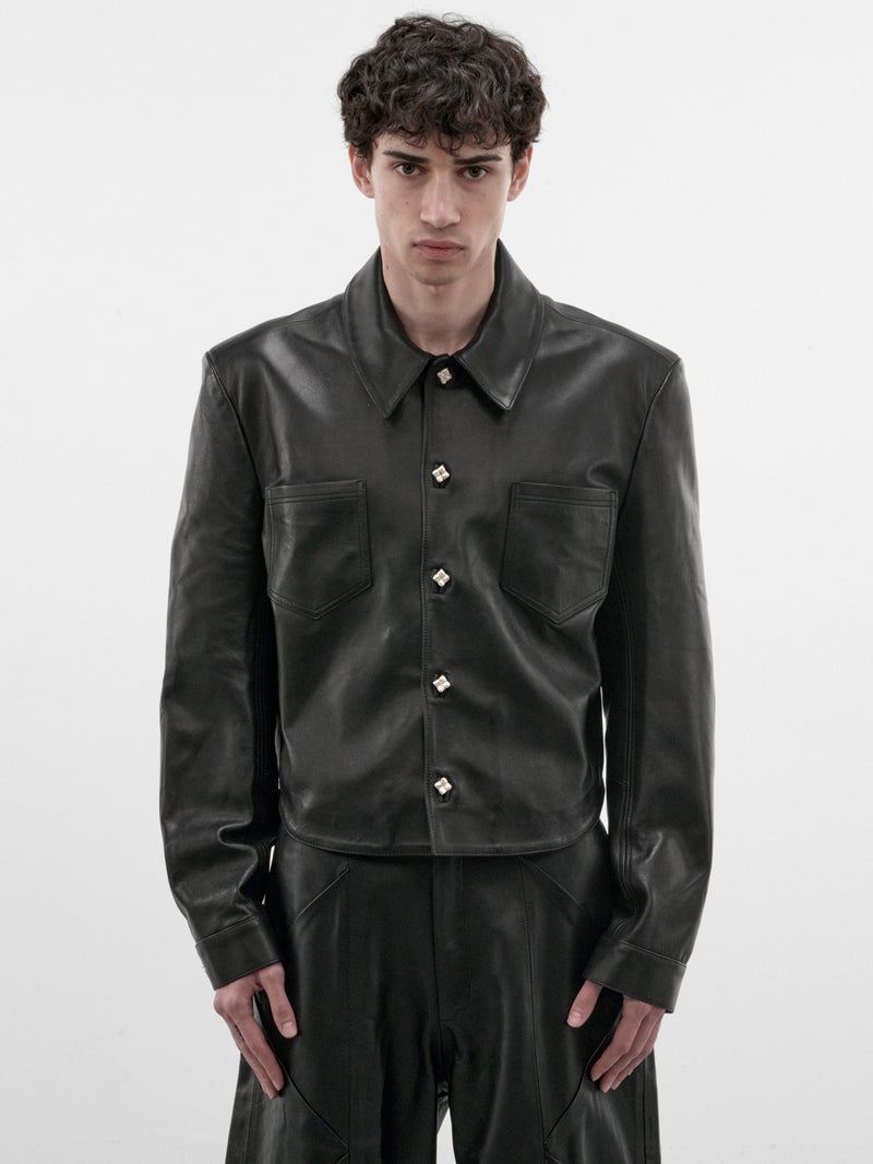 Ruedo Black Cropped Leather Jacket (RUEDO-CROPPED-JACKET-BLACK)