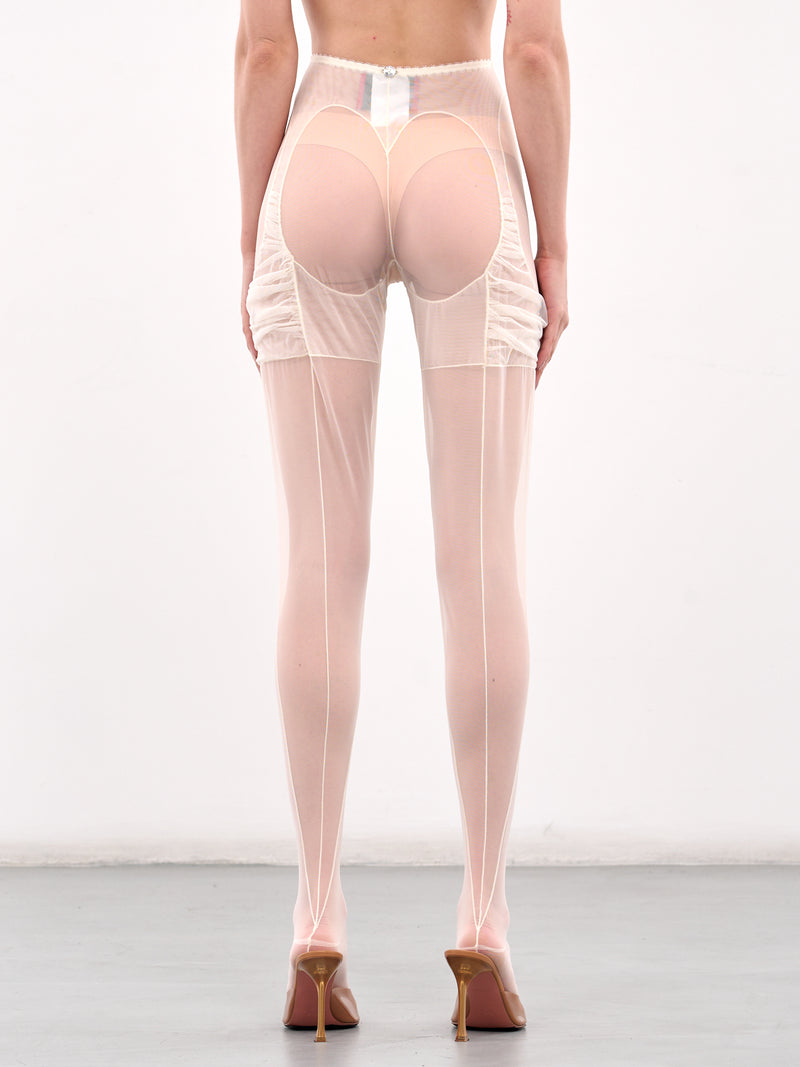 Ruffled Mesh Stockings (RUFFLED-MESH-IVORY)
