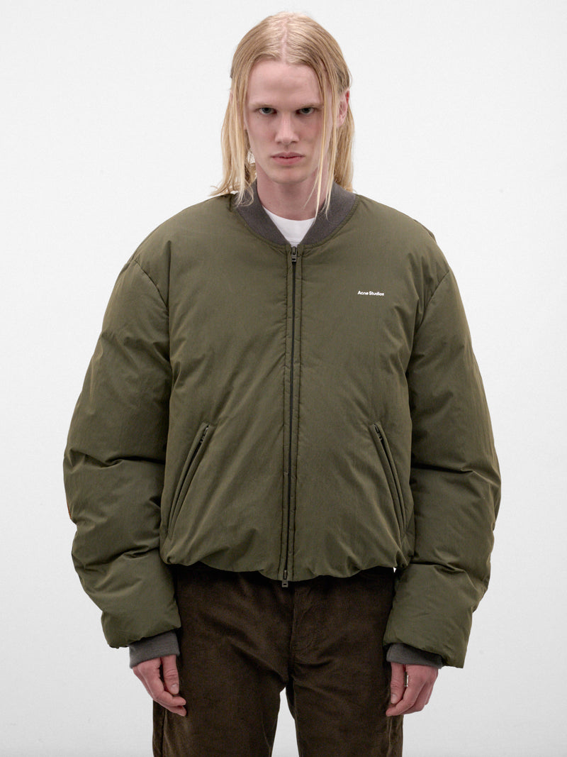 Green Down Padded Bomber Jacket (RW-MN-OUTW000016-CEDAR-GREEN)