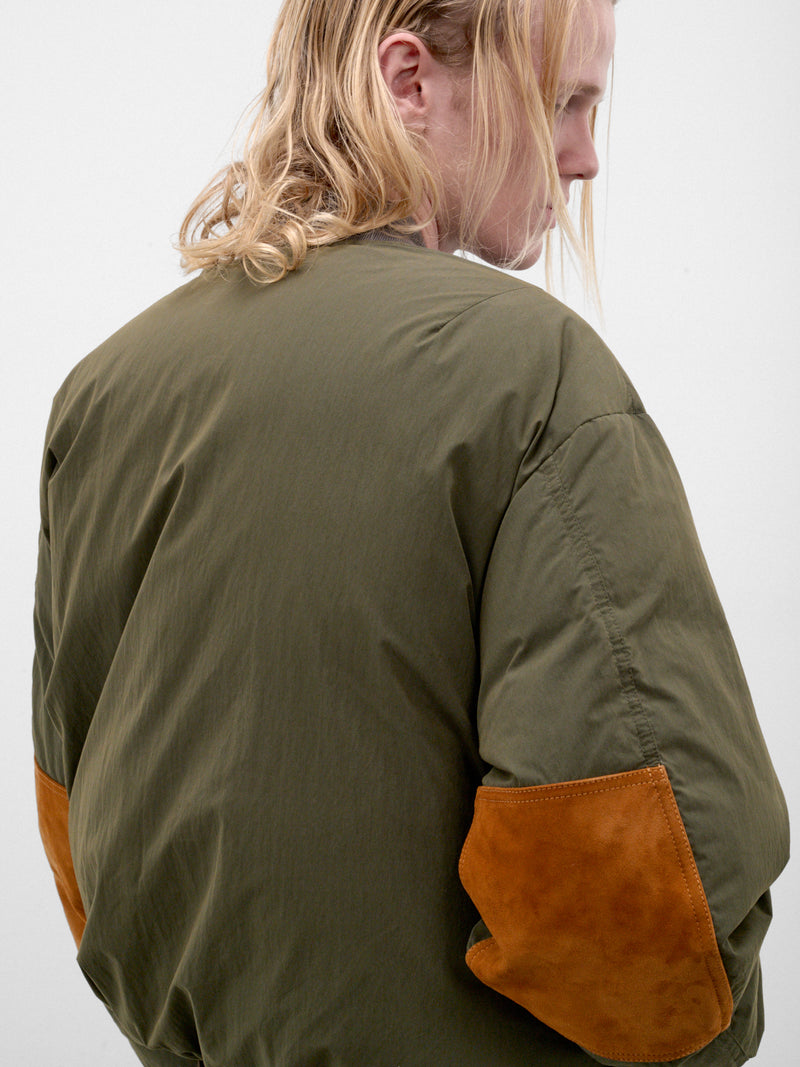 Green Down Padded Bomber Jacket (RW-MN-OUTW000016-CEDAR-GREEN)