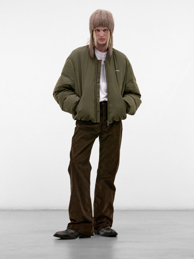 Green Down Padded Bomber Jacket (RW-MN-OUTW000016-CEDAR-GREEN)