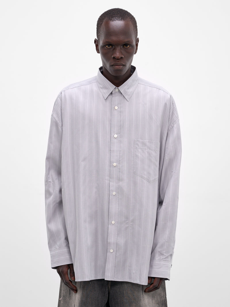 Gray Striped Button-Up Shirt (RW-MN-SHIR000002-GREY-MULTI)