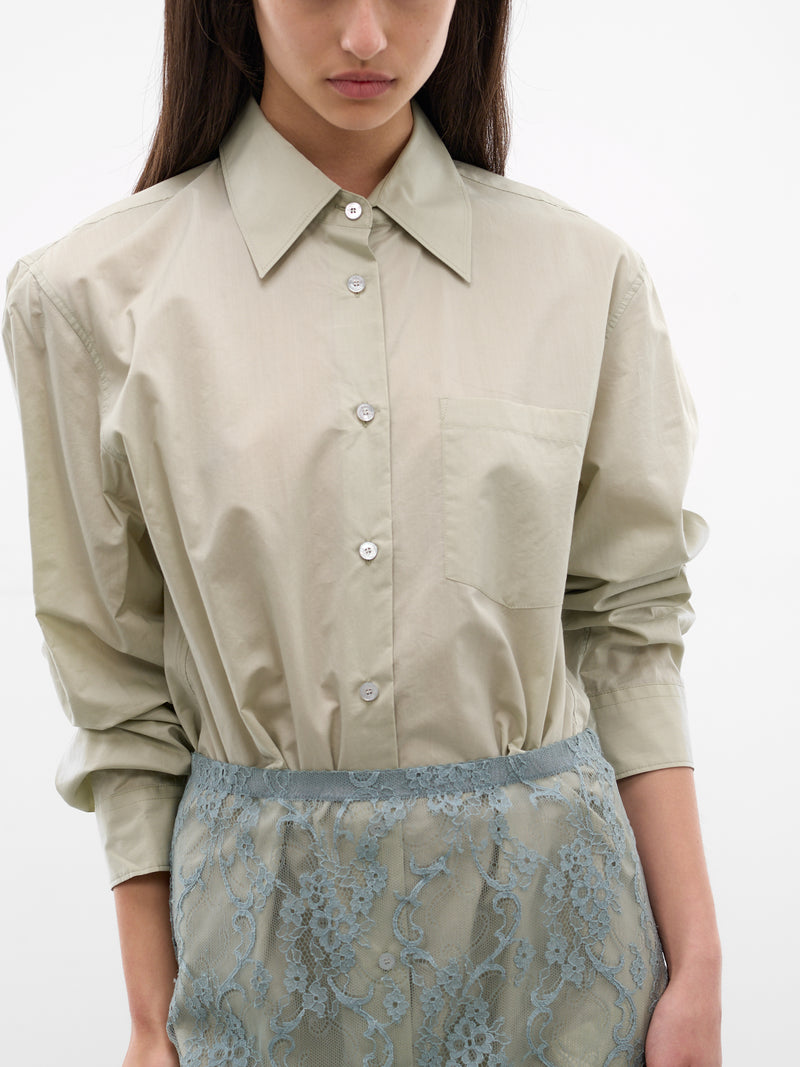 Layered Hybrid Shirt Lace Dress (RW-WN-DRES000013-EUCALYPTUS-GR)