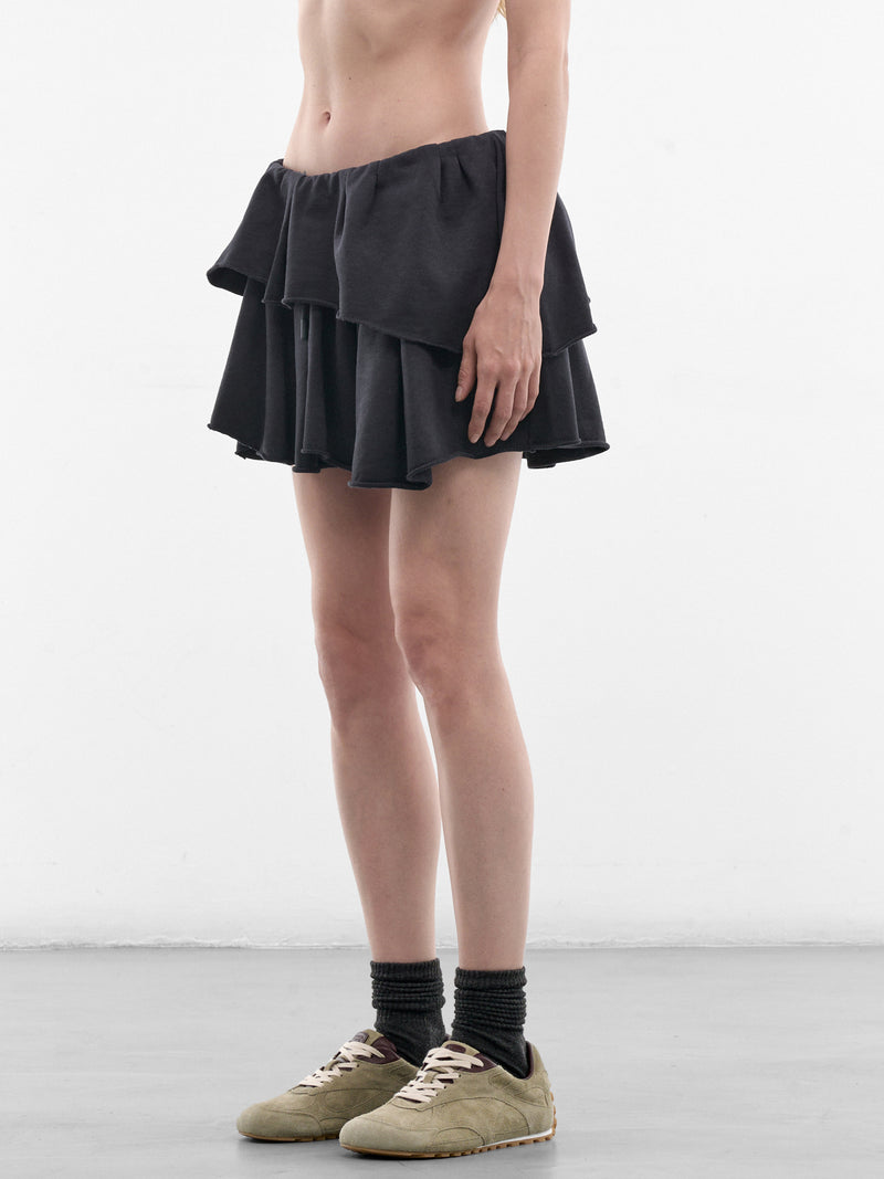 Black Cotton Asymmetric Mini Skirt (RW-WN-SKIR000020-FADED-BLUE)