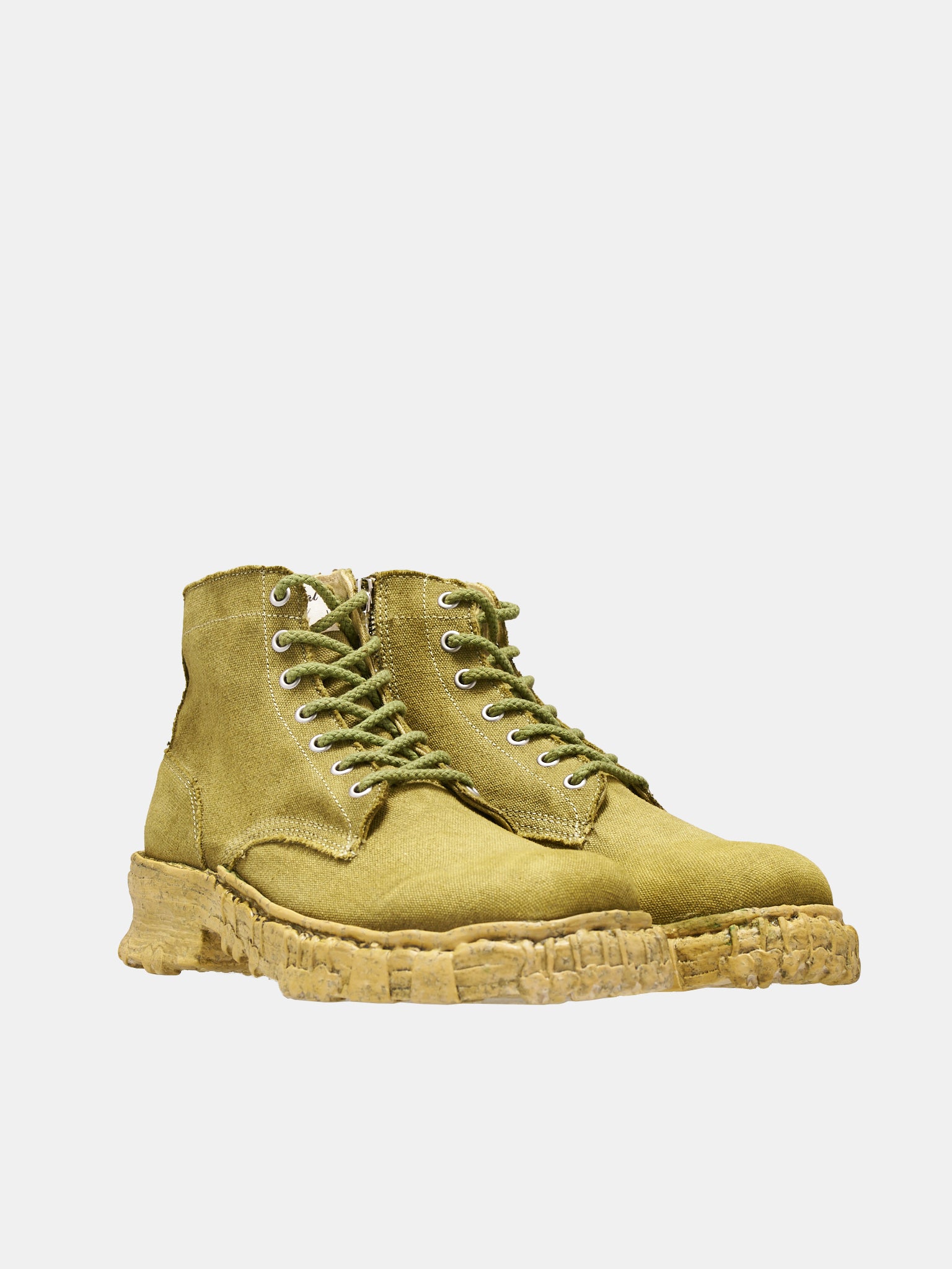 Vintage-Like Sole Canvas Boots (S10FW703-LT-GREEN)