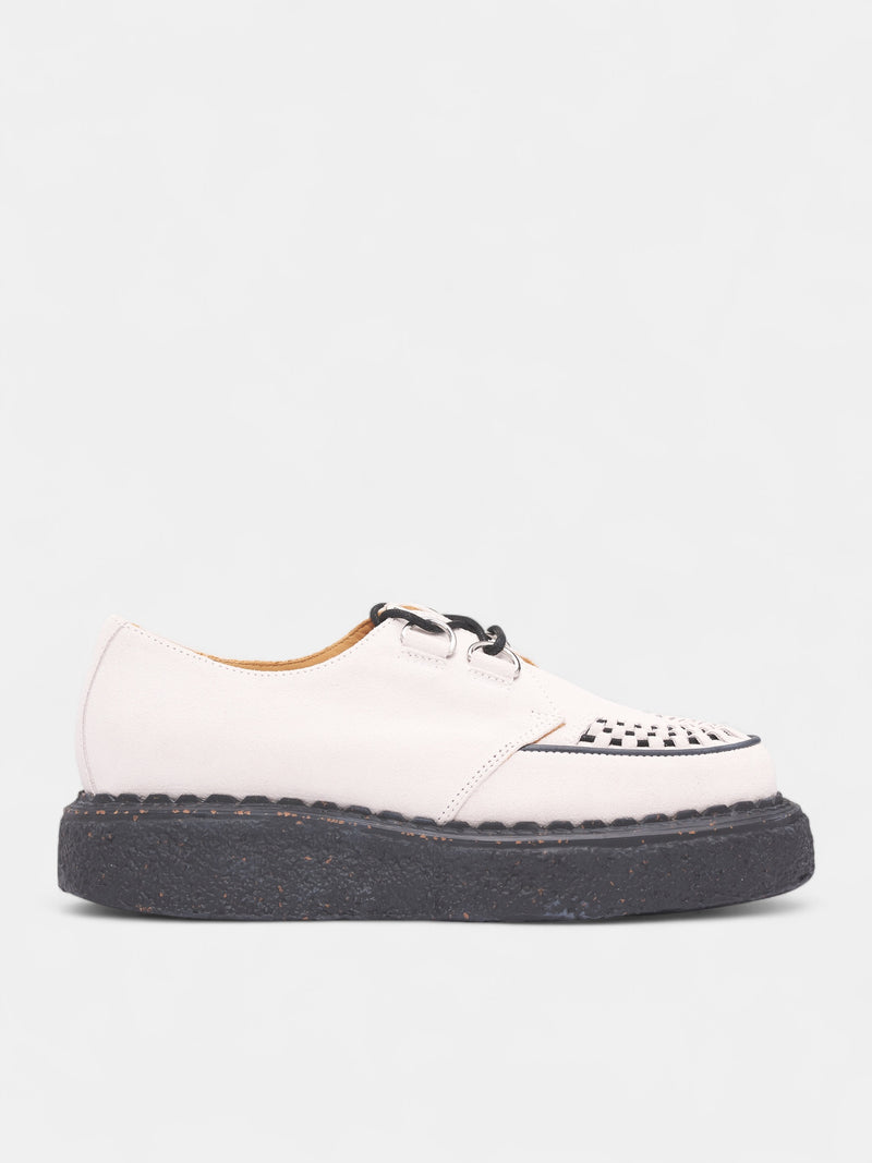 David White Suede Creeper Shoes (S14FW710-WHITE)