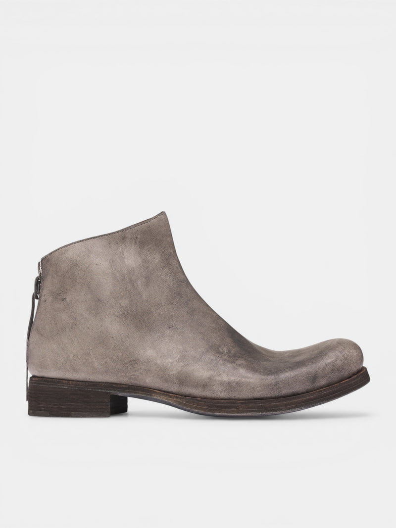 Carbon Leather Zip Ankle Boots (S1N2Z-VA-1-5-CARBON)