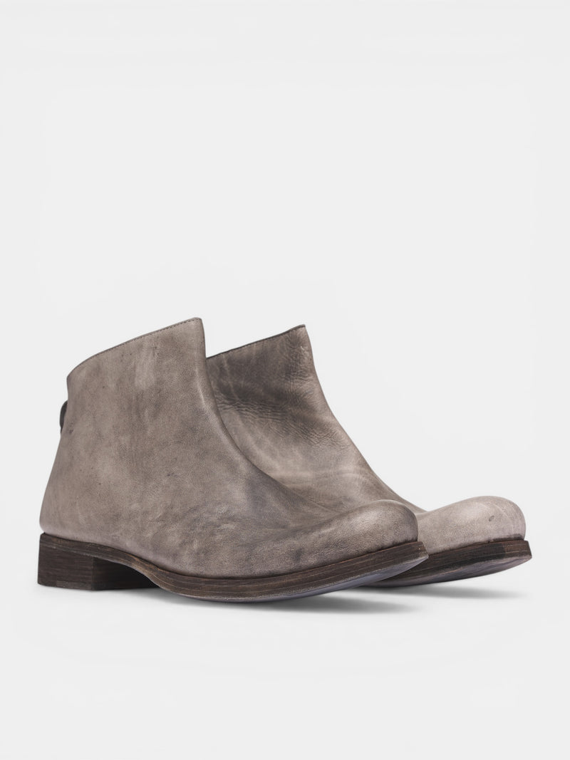 Carbon Leather Zip Ankle Boots (S1N2Z-VA-1-5-CARBON)