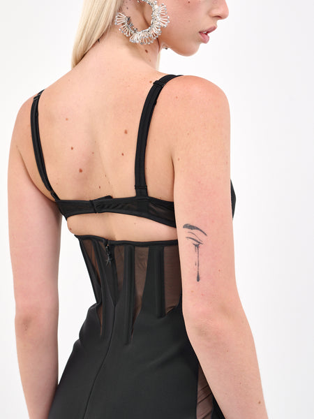 mugler draped corset dress Mugler Draped Corset Dress in Nude 1