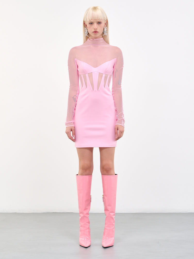 MUGLER Corset Illusion Dress | H.Lorenzo - front