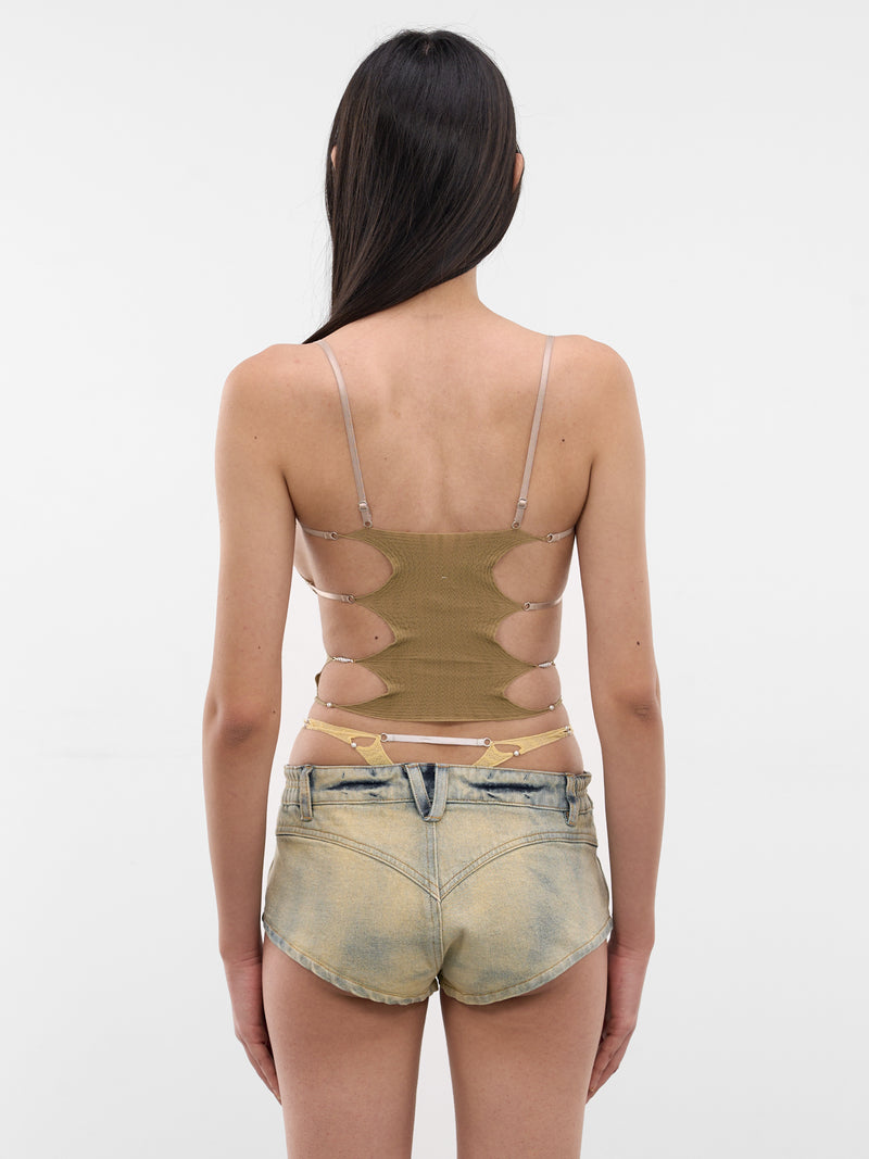 Coffee Sheer String Tank Top (S25SF01CO-COFFEE)