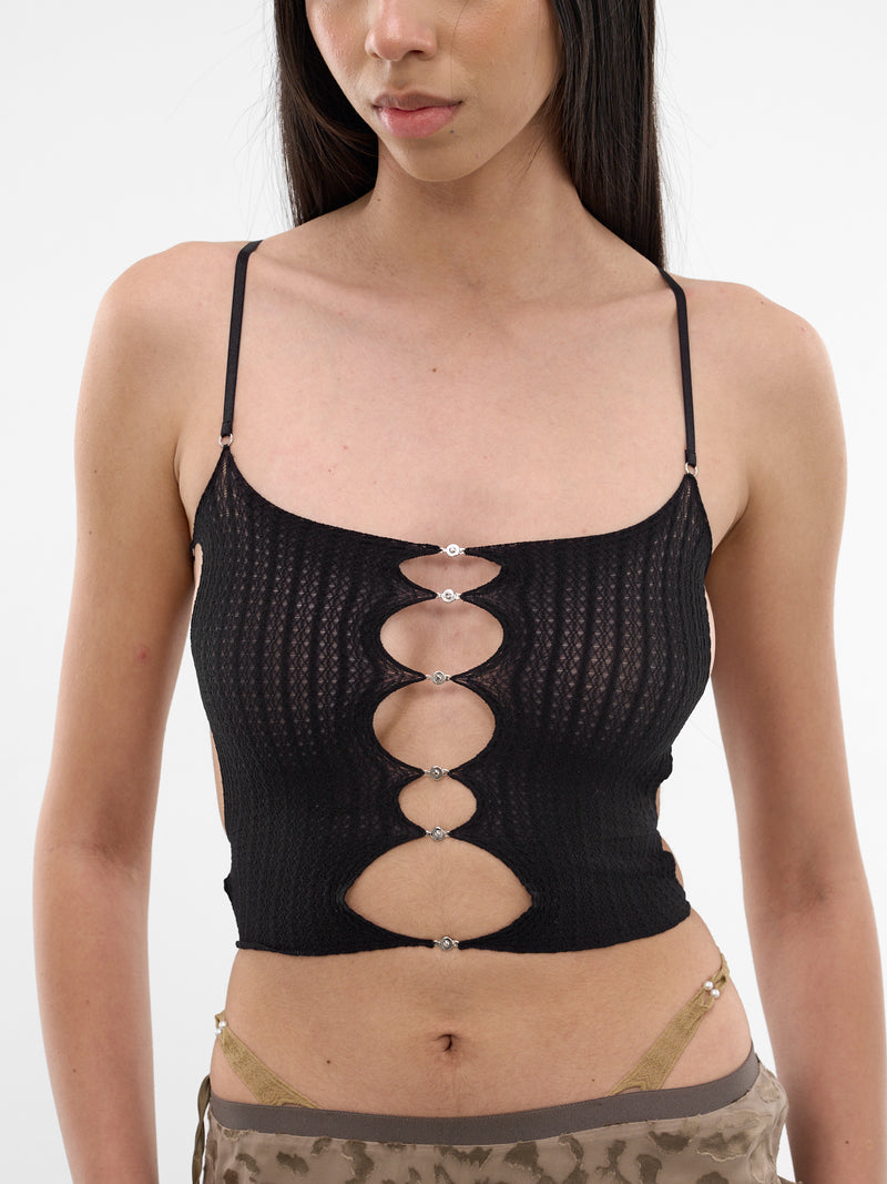 Onyx Sheer String Tank Top (S25SF01O-ONYX)