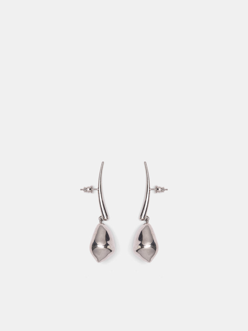 Small Lacrima Rhodium Earrings (S26-EA005-P-SILVER)