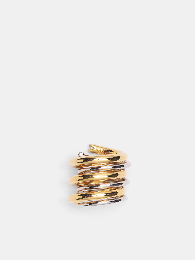 Gold Rhodium Layered Orbit Ring (S26-FG009-P-SILVER-GOLD)