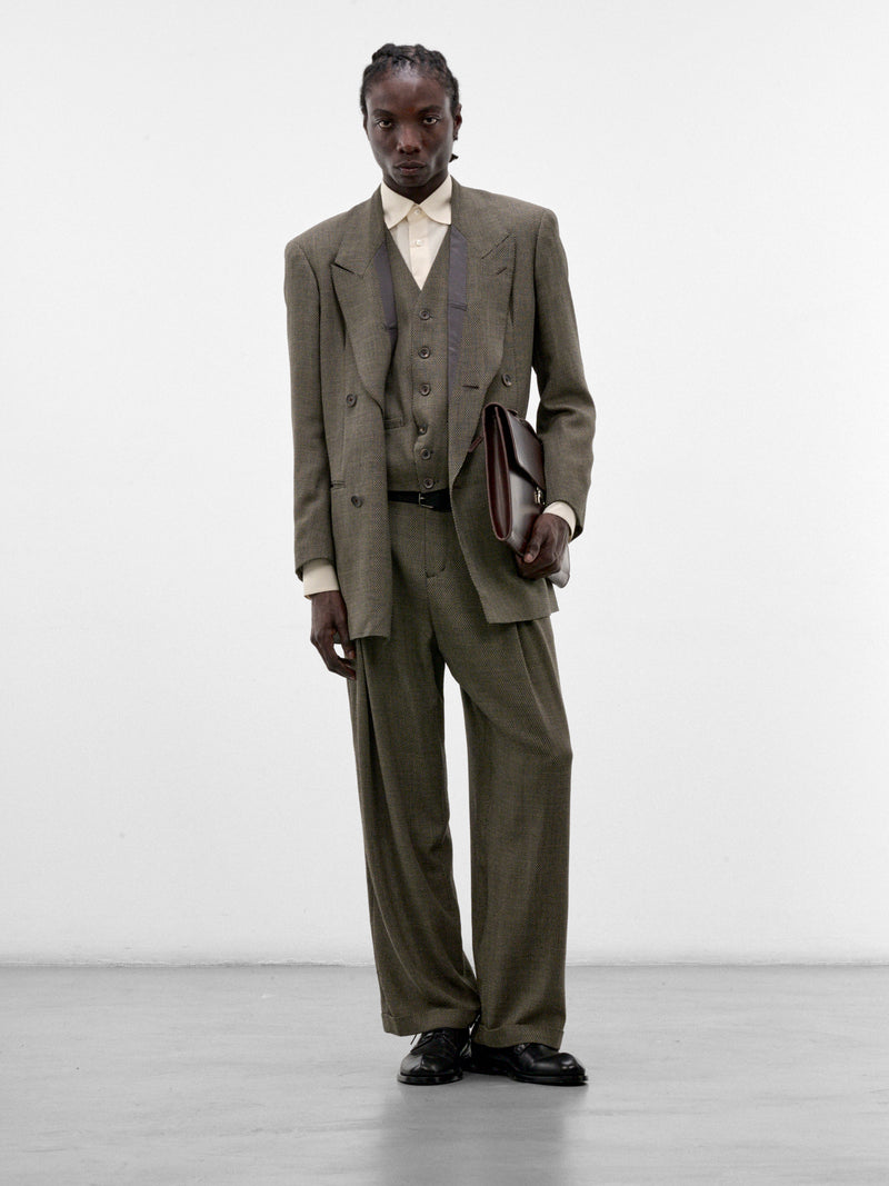Gray Wool Dobby Waistcoat Vest (S26AW06VE-DOBBY-GREY)