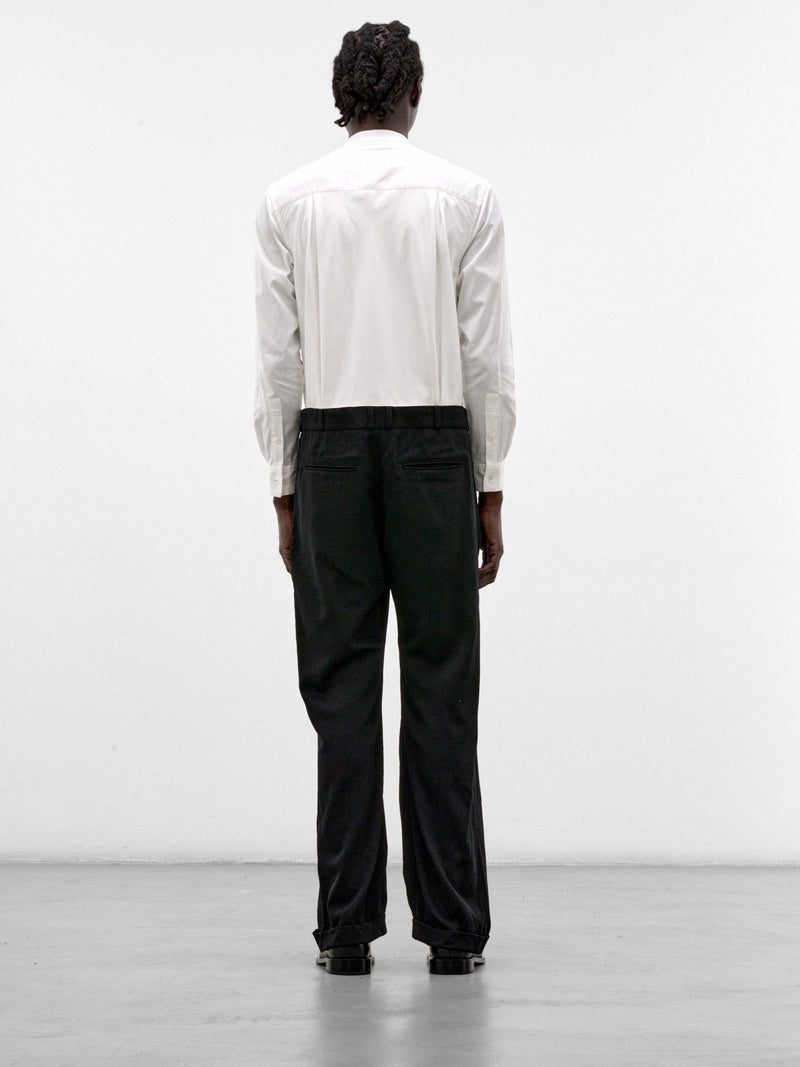 White Curtain-Waist Jumpsuit (S26AW14JS-WHITE-BLACK)