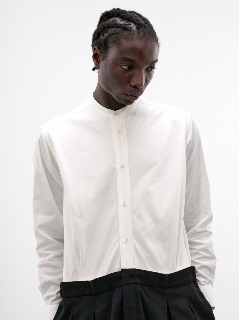 White Curtain-Waist Jumpsuit (S26AW14JS-WHITE-BLACK)
