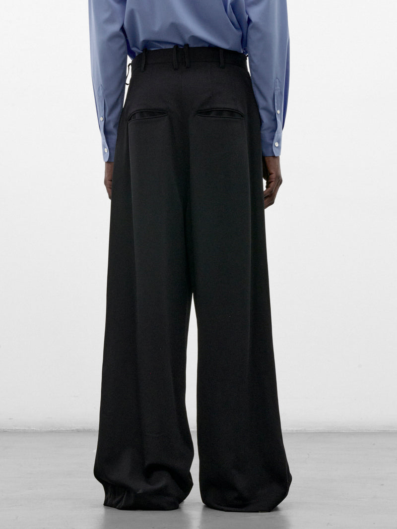 Black Wool Eight-Tuck Trousers (S26AW20PT-W-BLACK)