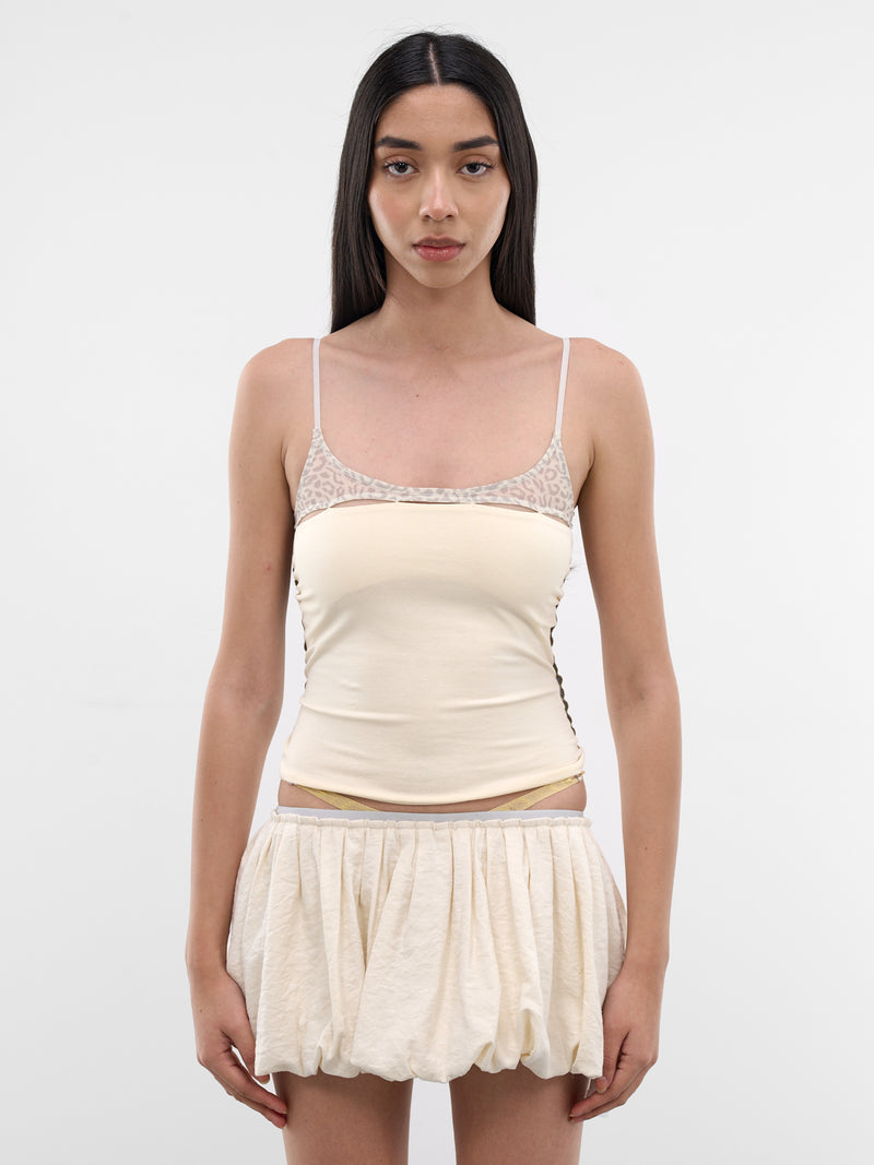 Bone Leopard Cut-Out Tank Top (S26CB02BO-BONE)