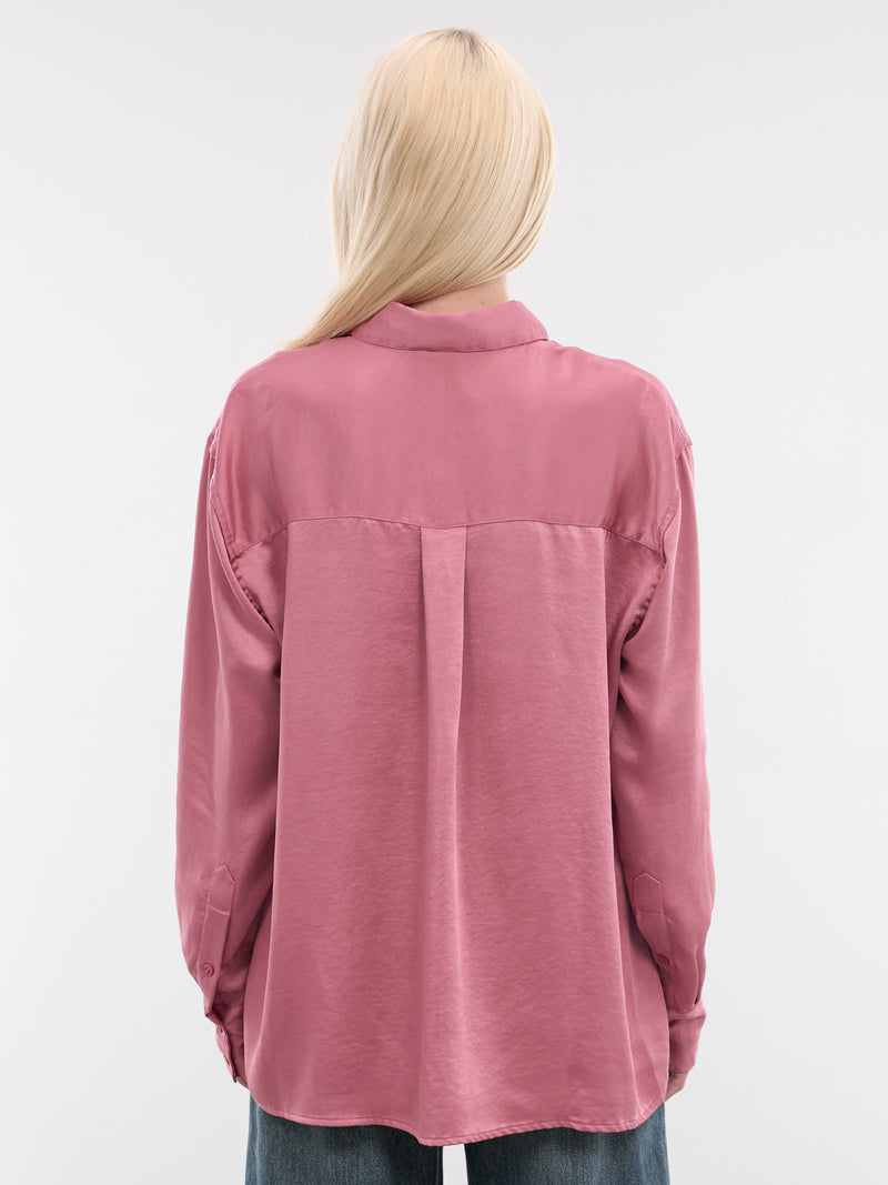 AVAVAV Pink Satin Embroidered Shirt | H.Lorenzo - back