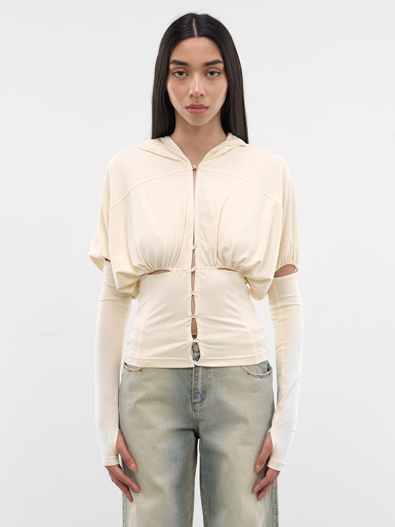 Detachable Sleeve Combo Hooded Jacket (S26WV09BO-BONE)