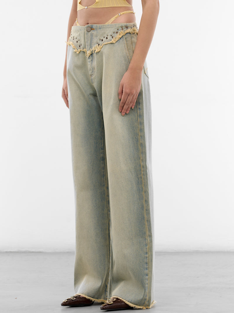 Blue G-String Rivets Bend Jeans (S26WV25SU-SUN-FADED-BLUE)