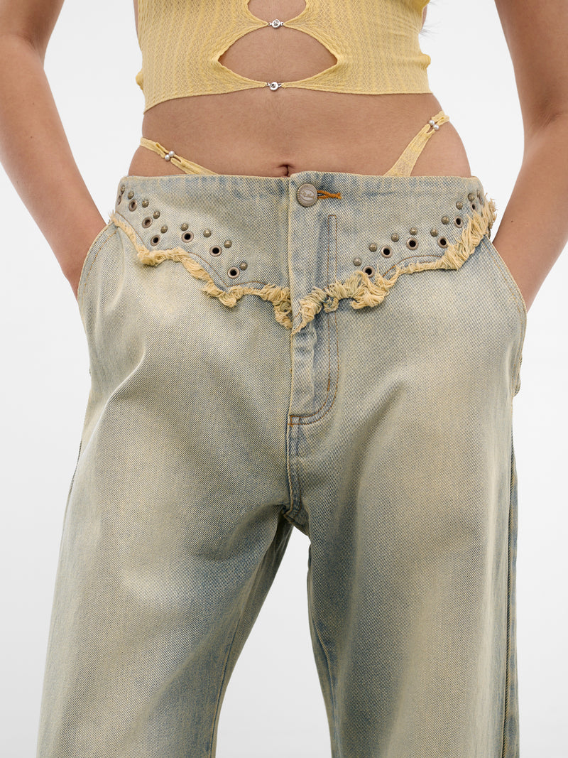 Blue G-String Rivets Bend Jeans (S26WV25SU-SUN-FADED-BLUE)