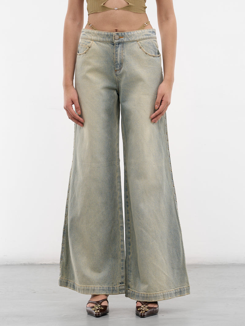 Blue Baggy G-String Rivets Jeans (S26WV26SU-SUN-FADED-BLUE)