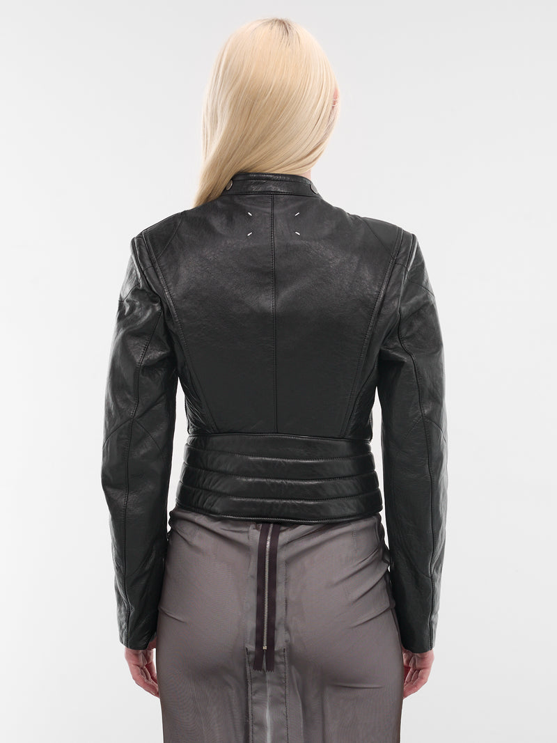 MAISON MARGIELA Leather Folded Collar Jacket | H.Lorenzo - back