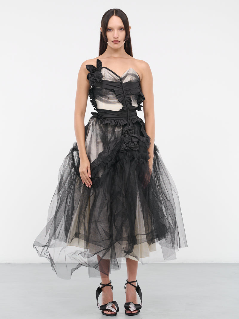 Black Deconstructed Tulle Dress (S29DD0014-S48403-900-BLACK)