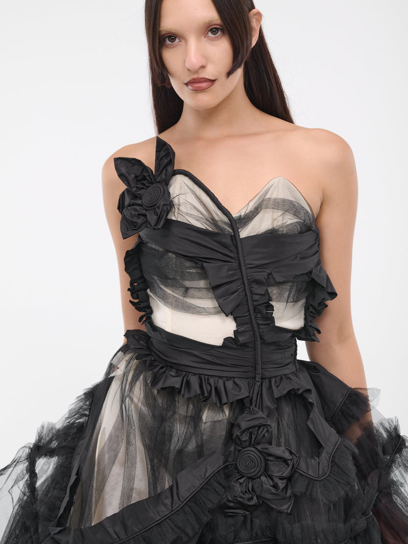 Black Deconstructed Tulle Dress (S29DD0014-S48403-900-BLACK)
