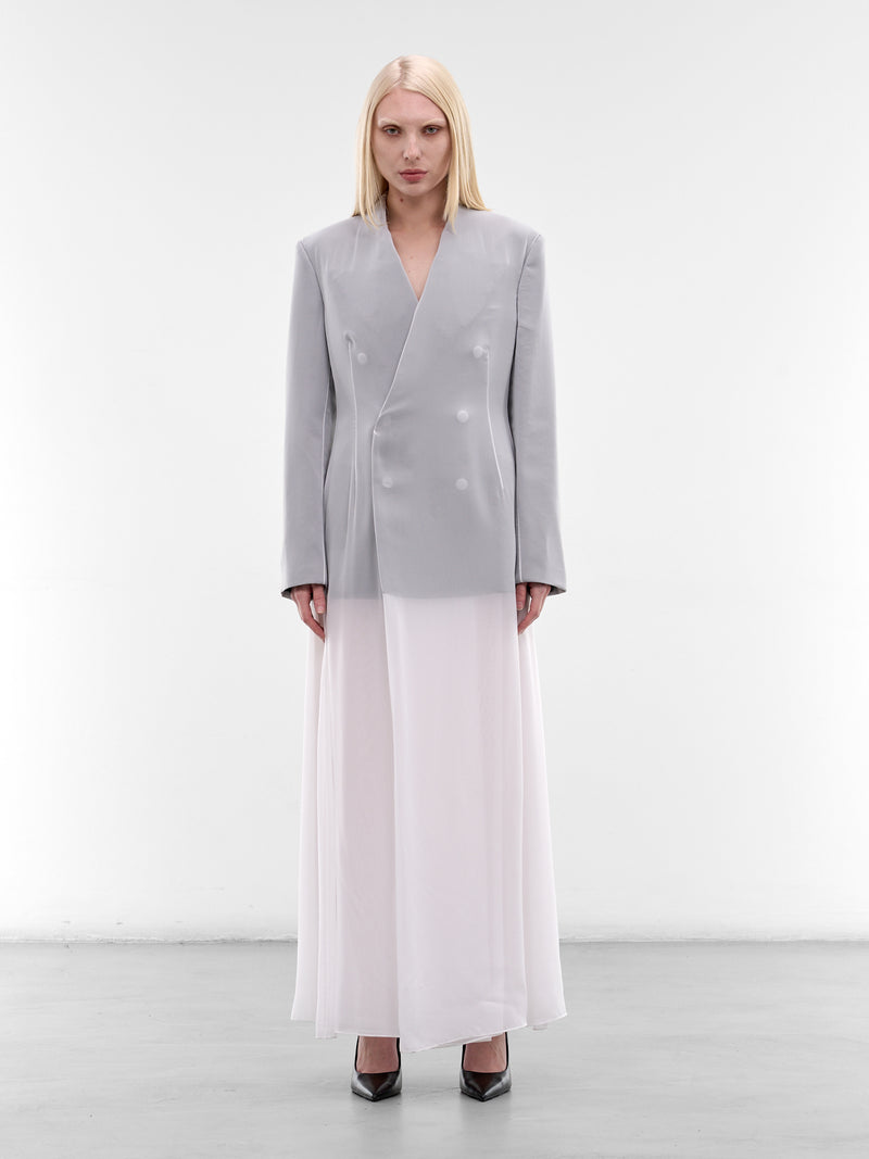 Layered Sheer Tailored Blazer Dress (S29DD0065-S37399-101-GRAY)