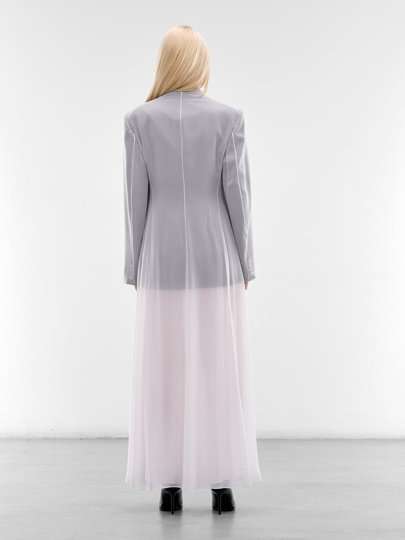 Layered Sheer Tailored Blazer Dress (S29DD0065-S37399-101-GRAY)