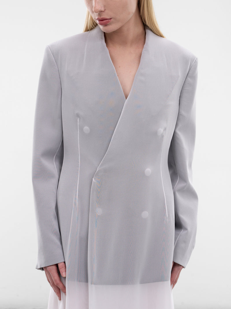 Layered Sheer Tailored Blazer Dress (S29DD0065-S37399-101-GRAY)