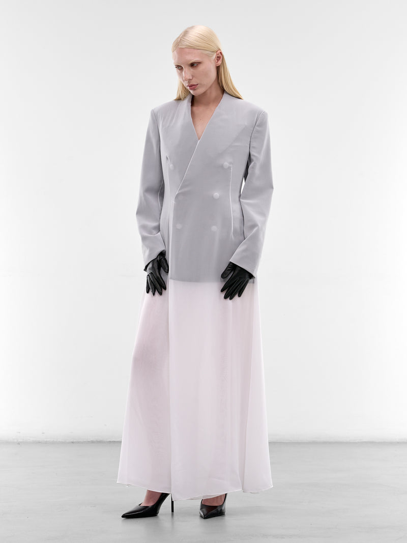Layered Sheer Tailored Blazer Dress (S29DD0065-S37399-101-GRAY)