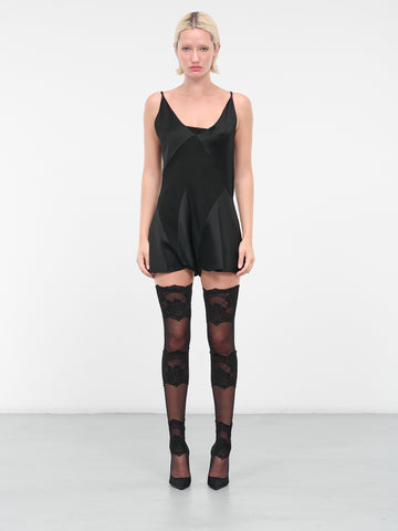 オールインワン・サロペット Maison Margiela Black satin jumpsuit (S51FP0110S49465 900) Maison Margiela Deconstructed Cuffed Short Jumpsuit