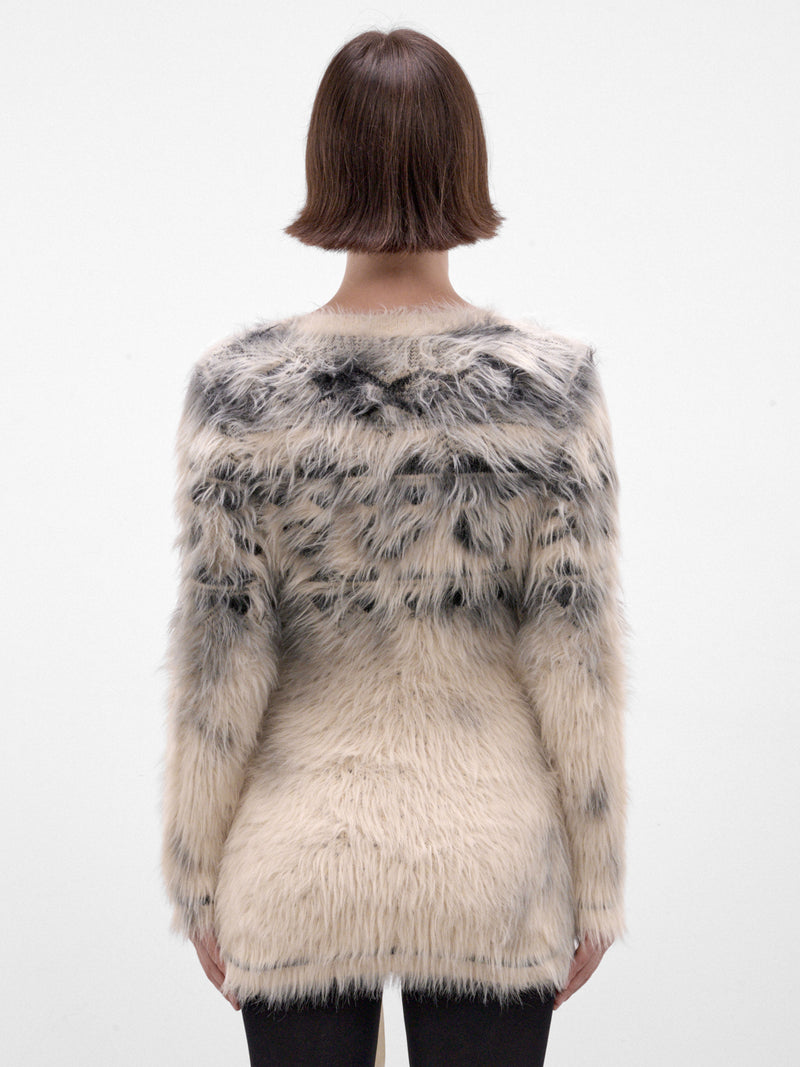 Shaggy Patterned Knit Cardigan (S29HP0054-M13329-MULTI)