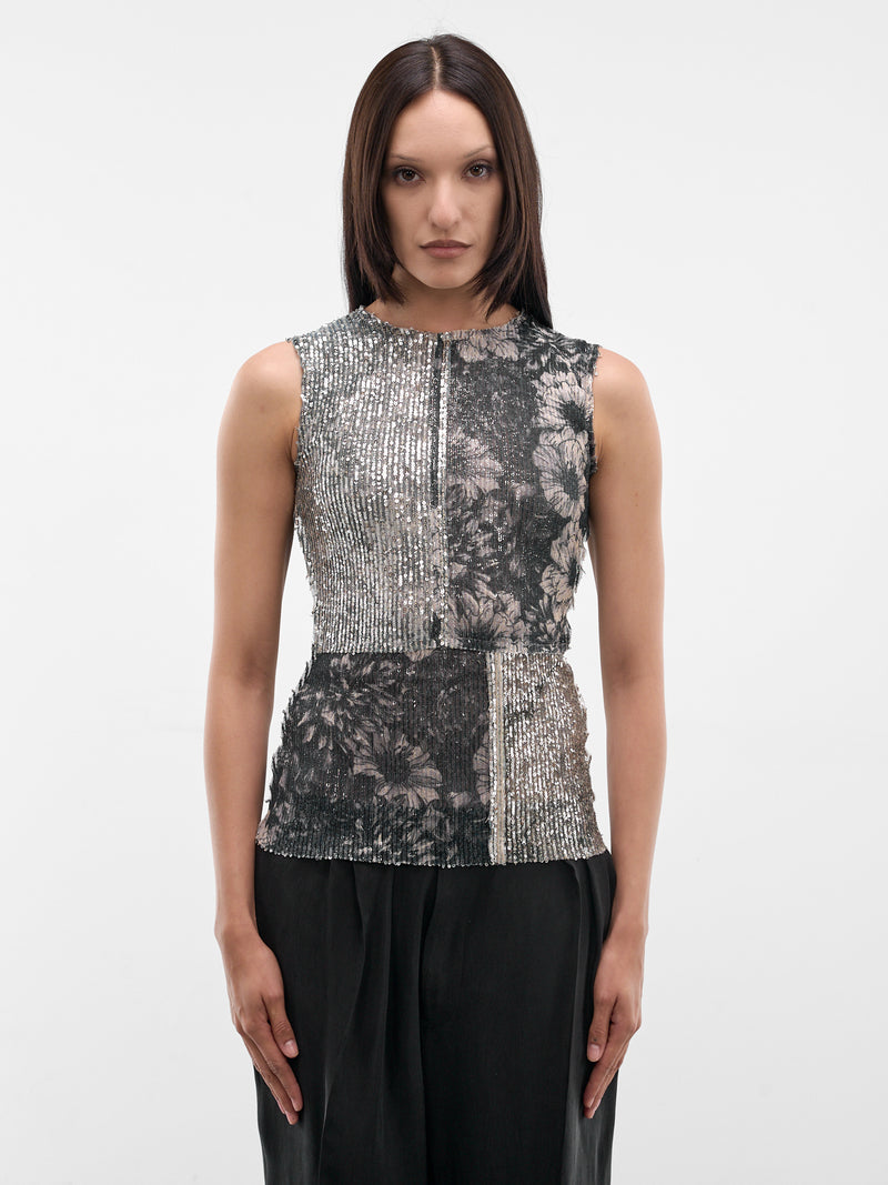 MAISON MARGIELA Sequin Floral Top | H.Lorenzo - front