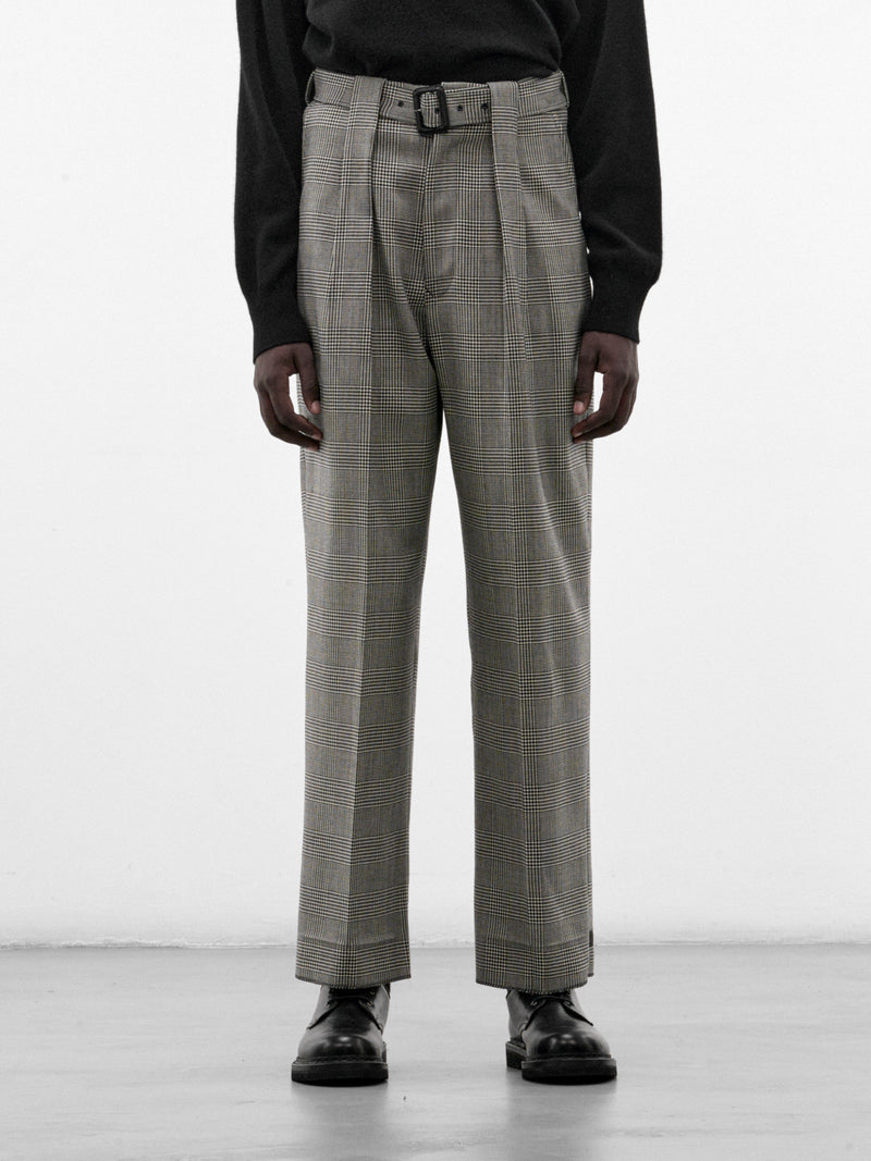 Gray Wool Pleated Straight Trousers (S30SC02B25-GREY)